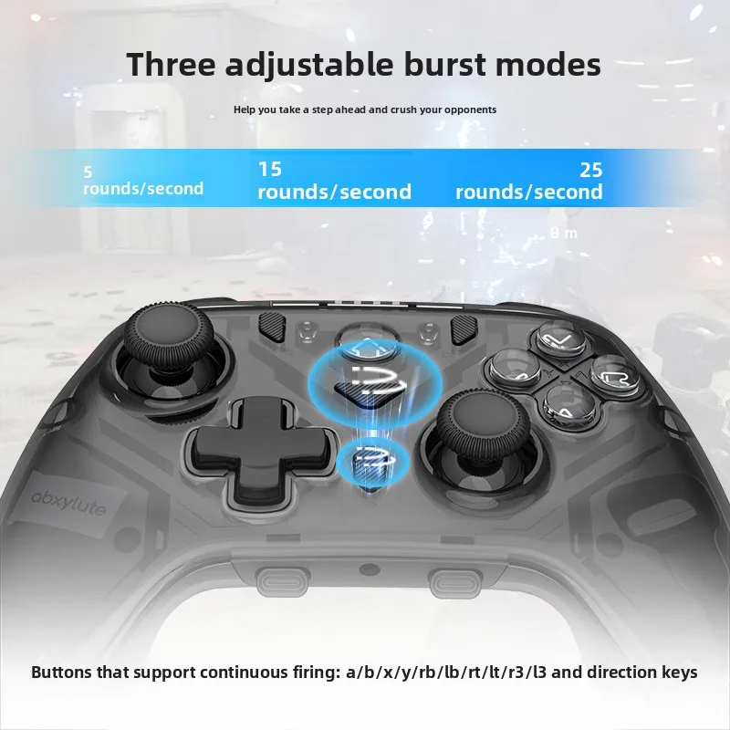Фото Беспроводной игровой контроллер Abxylute C8 Tri-Mode (Bluetooth/2.4G/проводной) с эргономичной рукояткой, совместимый с ПК и Nintendo Switch 2 №5