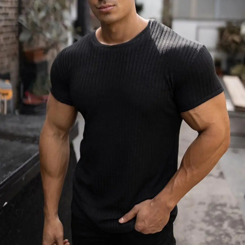 

Young Style Lightweight Round Neck Pullover Men Tops Office Clothing