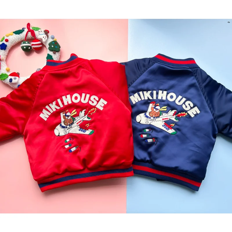 

Children's Winter Coats 2022 New Aircraft Embroidery Cotton Fashion Outwear Silk Baseball Jackets 3-8Y