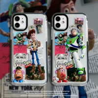 bandai ins couple woody and buzz lightyear tags phone case for iphone 12 11 pro max mini xs xr x 8 7 plus high quality cover
