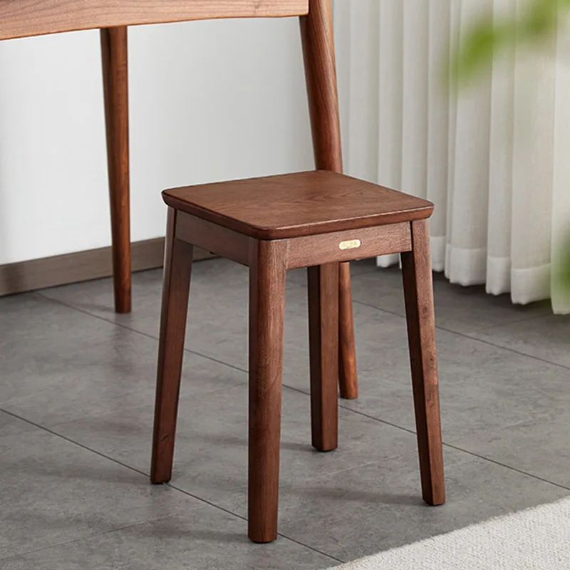 Stable High Stool Simple Wooden Dining Chairs With Foldable Design High-end Texture For Living Room