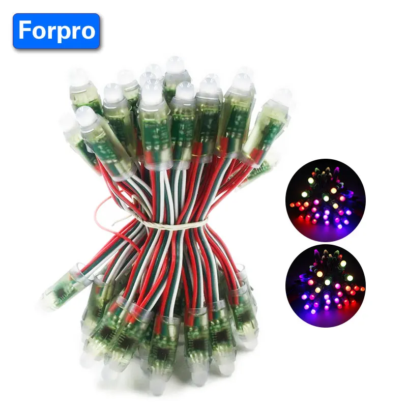 

2000pcs DC5V 2811 12mm Diffused Digital ws2811 independently addressable RGB LED Pixel String IP68 waterproof modules