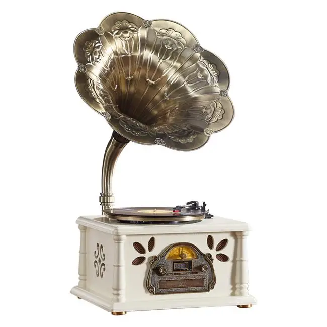 

Real wood the phonograph ancient pure copper loudspeakers LP/USB/FM/ player