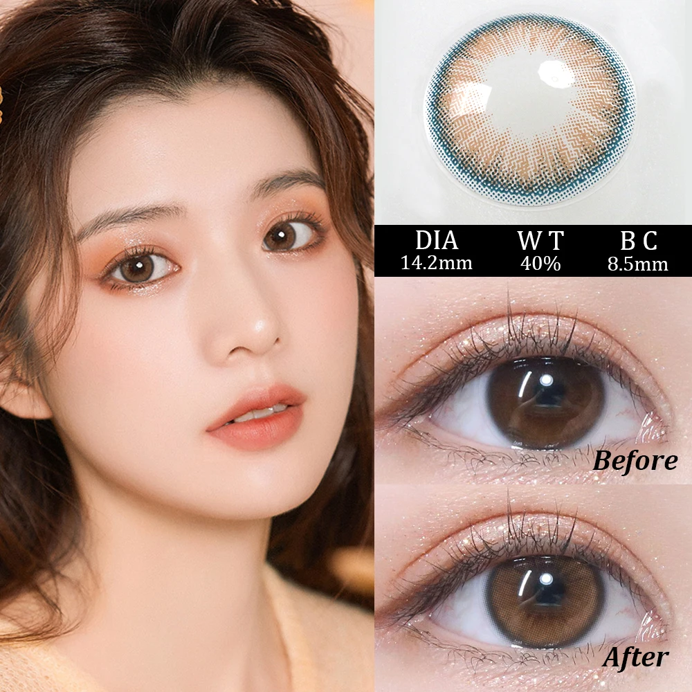 

MILL CREEK 2Pcs Myopia Color Contact Lenses for Eyes Prescription Eyes Contacts Makeup Beauty Pupil with Lens Box Fast Shipping