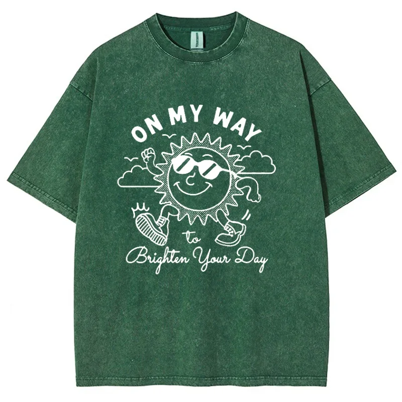 Мужские футболки с принтом On My Way The Sun пляжная дышащая забавная одежда