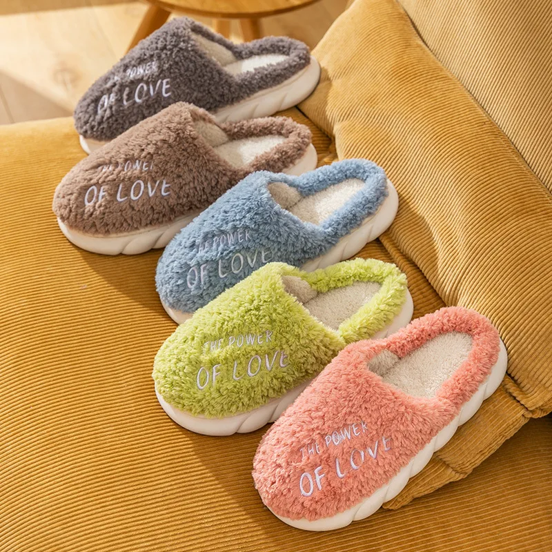 Concise Blue Woman Slipper Free Shipping Women Indoor Plain Mules Shoes Fur Slides Wife Husband Slippers Ladies Fuzzy Home Shoes images - 6