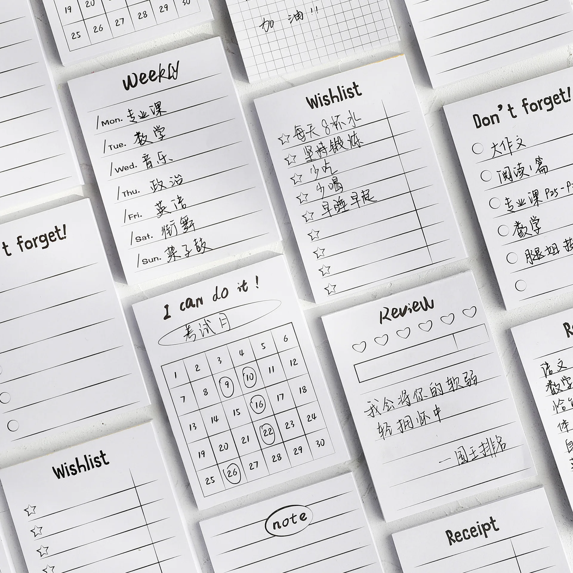 

ICE YOYO 50Sheets To Do List Memo Note Pad Daily Planner Message Creative Material Decorative Stationery Student School Supplies