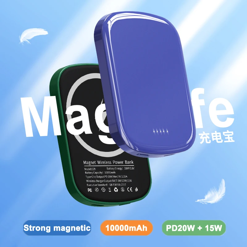 

2022 NEW 10000mAh Magnetic Wireless Power Bank Mobile Phone Charger for iPhone 13 12 Pro Max External Battery Portable Powerbank