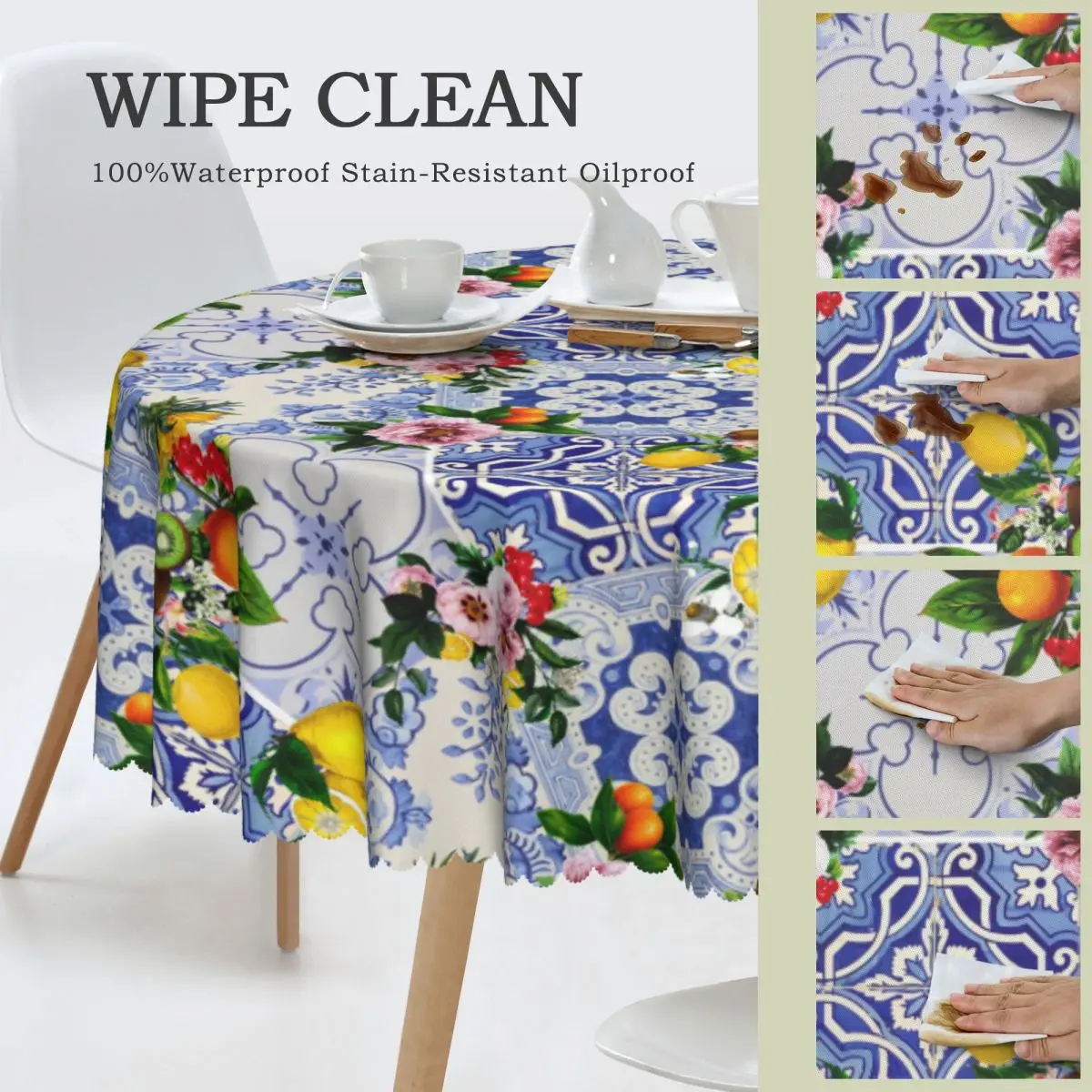 Скатерть круглая водостойкая 60 дюймов под заказ