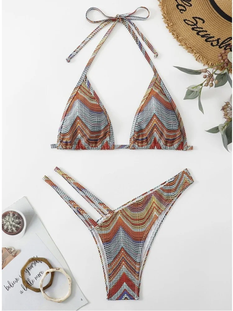 

Bikini Hollow Out 2023 Women Extreme Micro Swimsuit Outfit Stripe Sexy Woman Low Waist Swim Swimwear Female Monokini Sets Thong