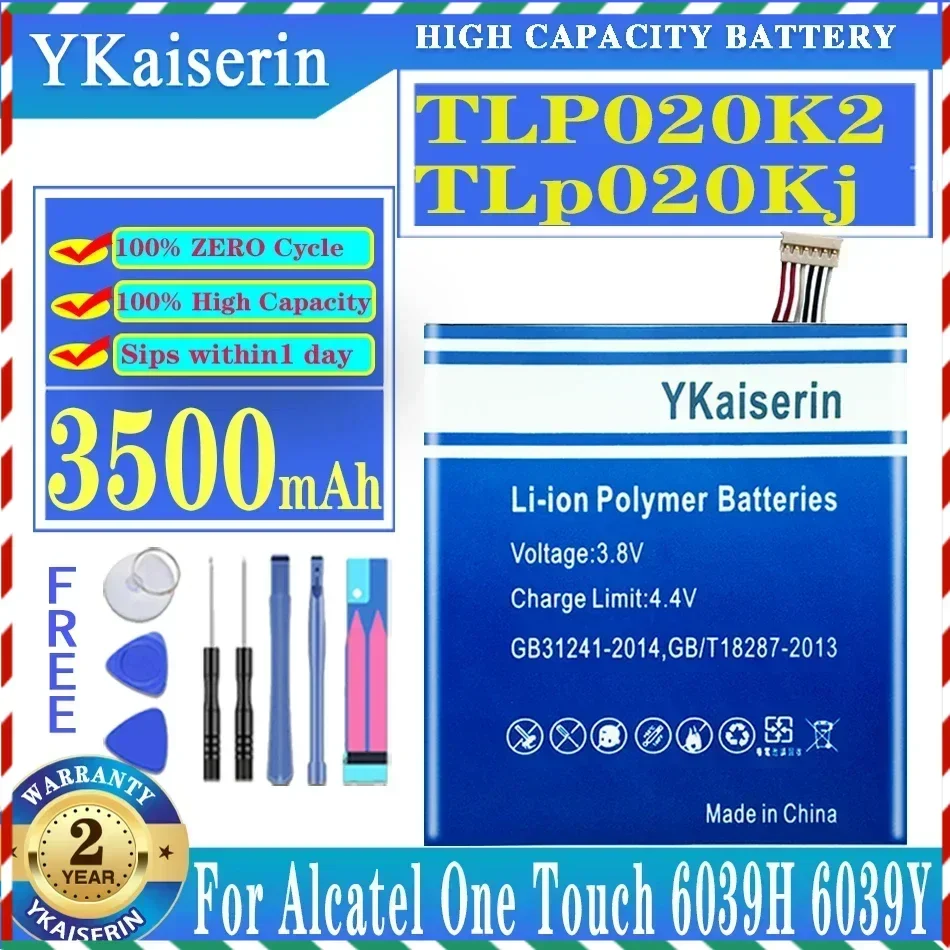 Аккумулятор ykaisсеребристый TLP020K2 TLp020Kj 3500 мАч для Alcatel One Touch 6039H 6039Y 6039K Idol 3 Idol3 4 7