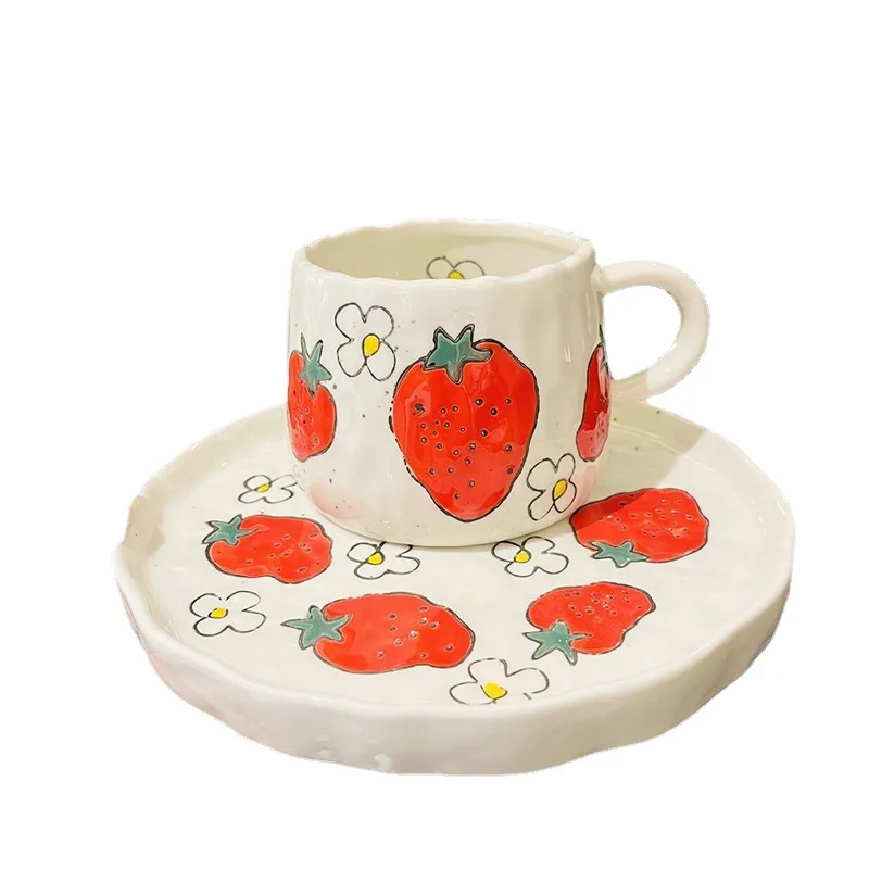 

Creative Niche Design Irregular Ceramic Underglaze Color One Person Eating Tableware Household Fruit Breakfast with Plate Set