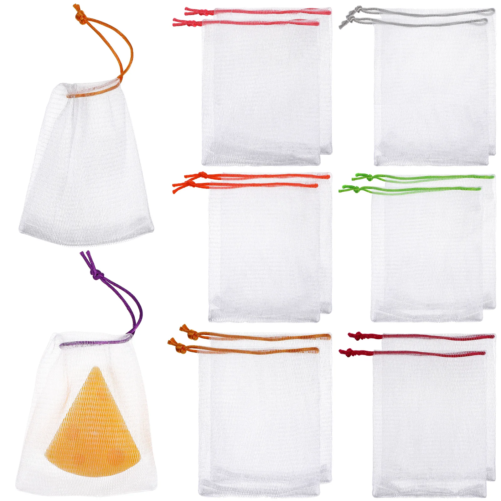 

Soap Bag Net Shower Mesh Saver Pouches Drawstring Michel Design Works Foaming Hand Exfoliating