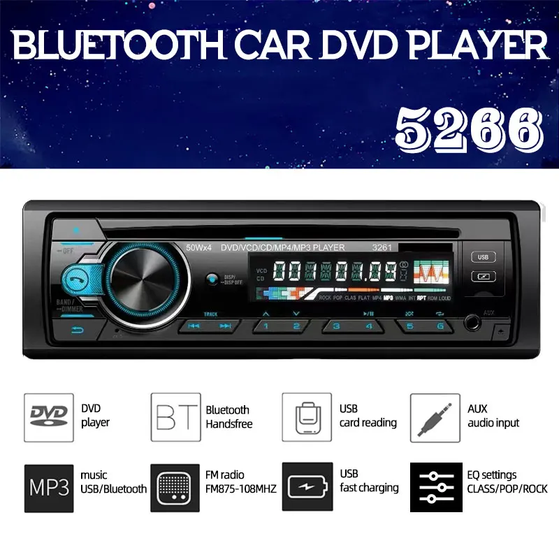 

1 Din автомобильный беспроводной пульт дистанционного управления MP3 SD/AUX/USB Bluetooth 24 в зарядное устройство Громкая связь DVD CD плеер FM передатчик PolarLander
