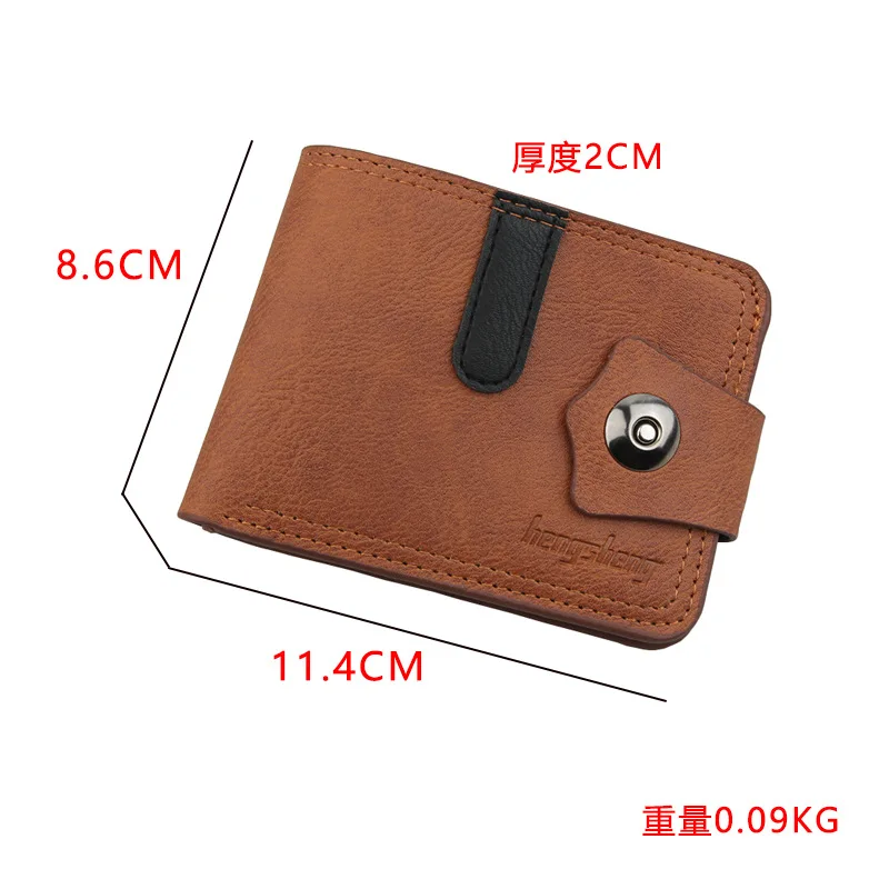 Men's Leather Wallet Short Purse for Man Wallets Credit Card Holder Money Bag Coin Bag Hasp Small Wallet Portafoglio Uomo