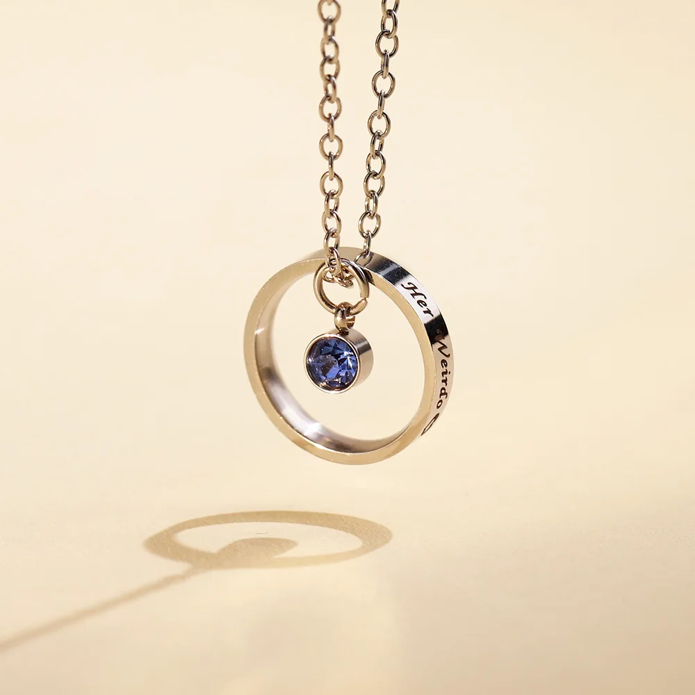 Камень LeeChee для дня рождения подвеска с буквами на заказ из нержавеющей стали