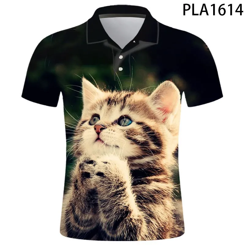 2020 New Summer Cat 3D Printed Men Animation Fashion Streetwear Hombre Camisas De Polo Cool Harajuku Ropa Shirt Casual Tops images - 6