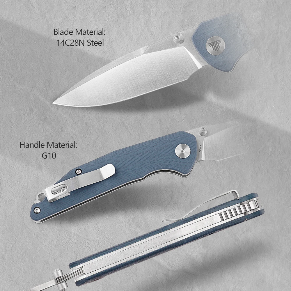 Фото Карманный складной нож TRIVISA Arae с клипсой14C28N, лезвие Micarta G10, ручка для кемпинга, охоты, резки, выживания, уличные инструменты EDC №3