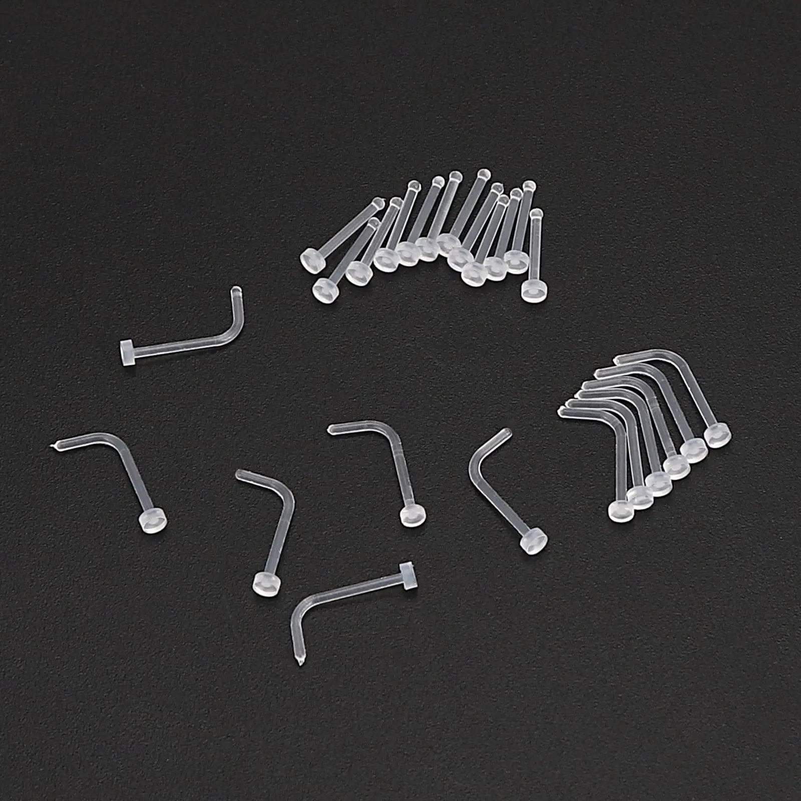 Пирсинг для носа с прозрачными носками 20 г