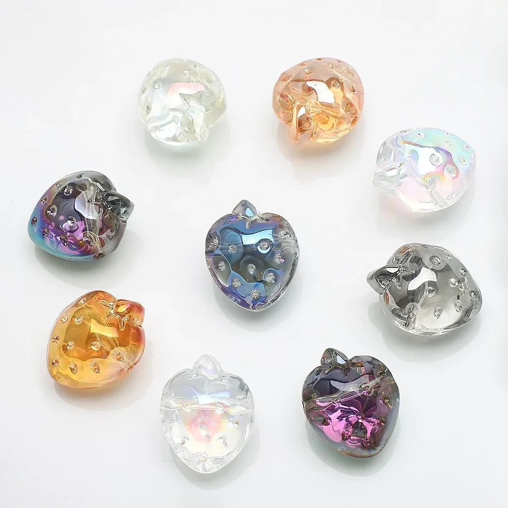 10 шт. 13x16 мм хрустальное стекло подвески клубника бусины ремесла для