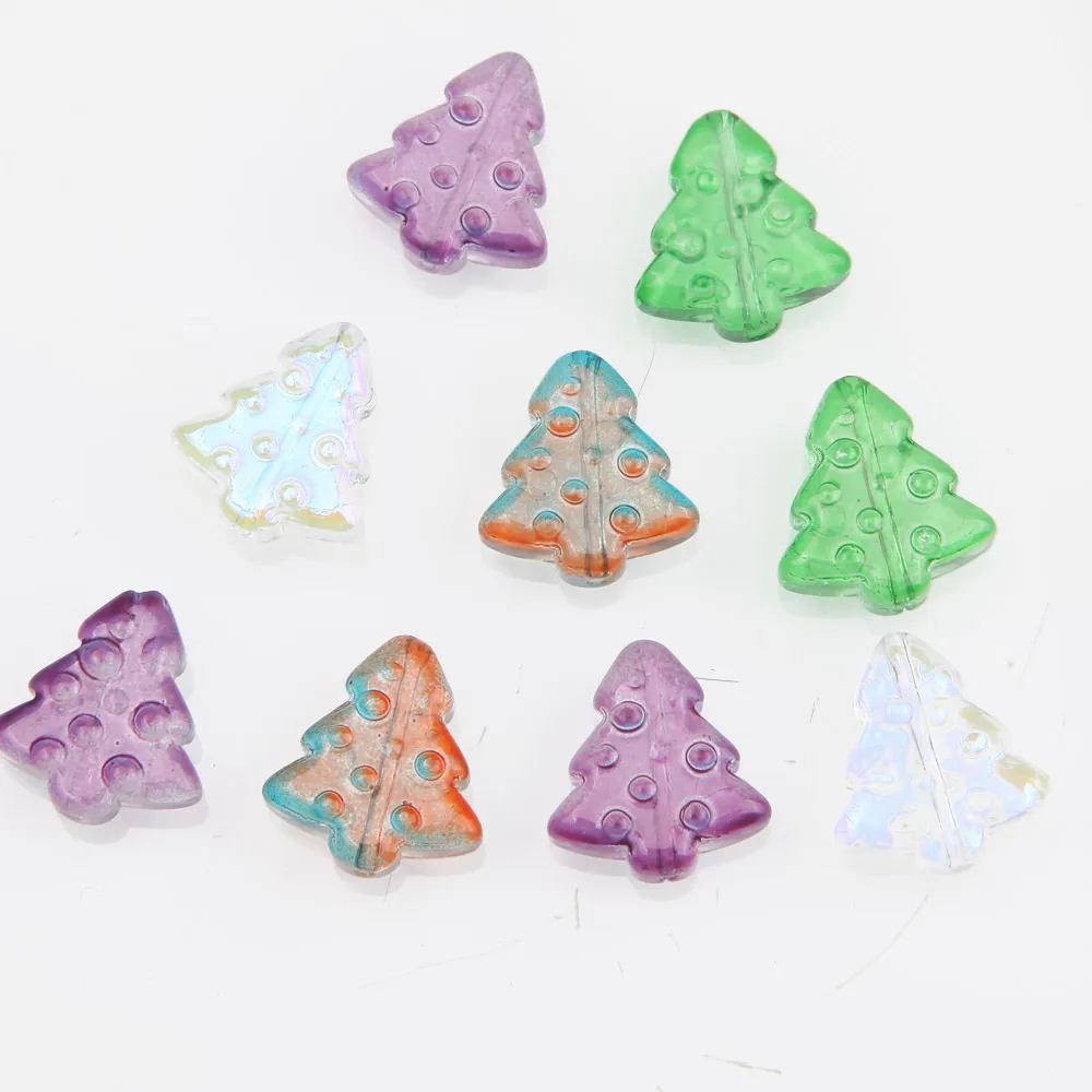 Стеклянные бусины для рождественской елки 15 х16 мм 20 шт