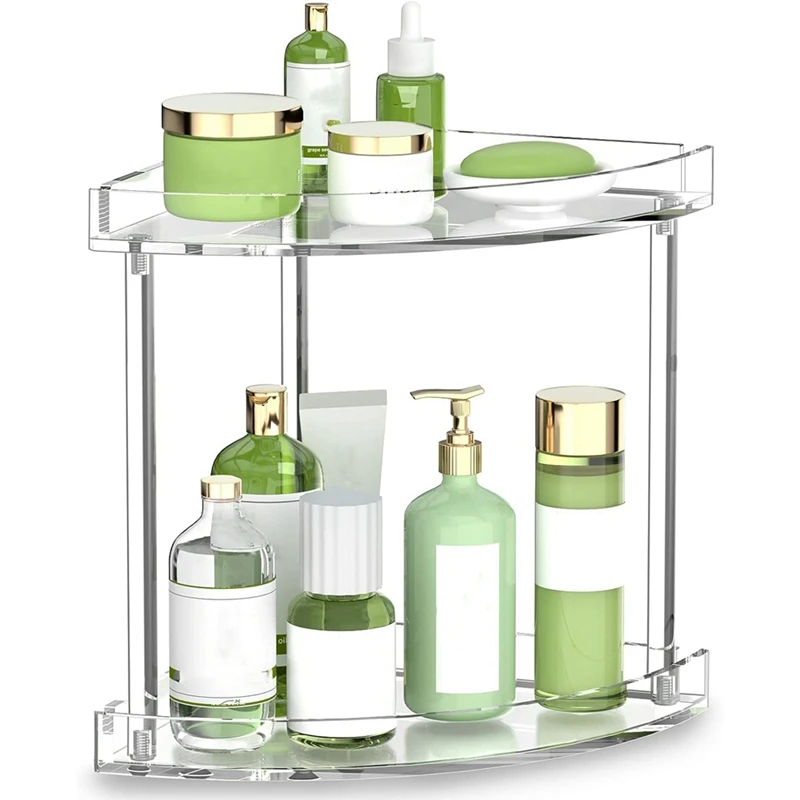 Двухуровневый прозрачный акриловый угловой органайзер для ванной комнаты
