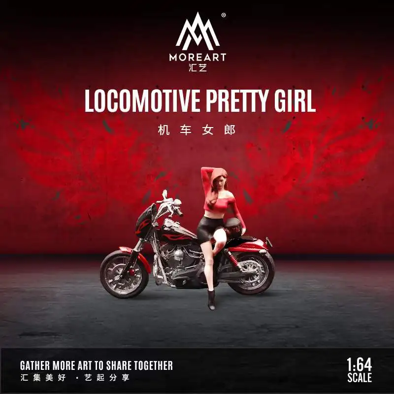 

MoreArt 1:64 motorbike & pretty girl doll figure set