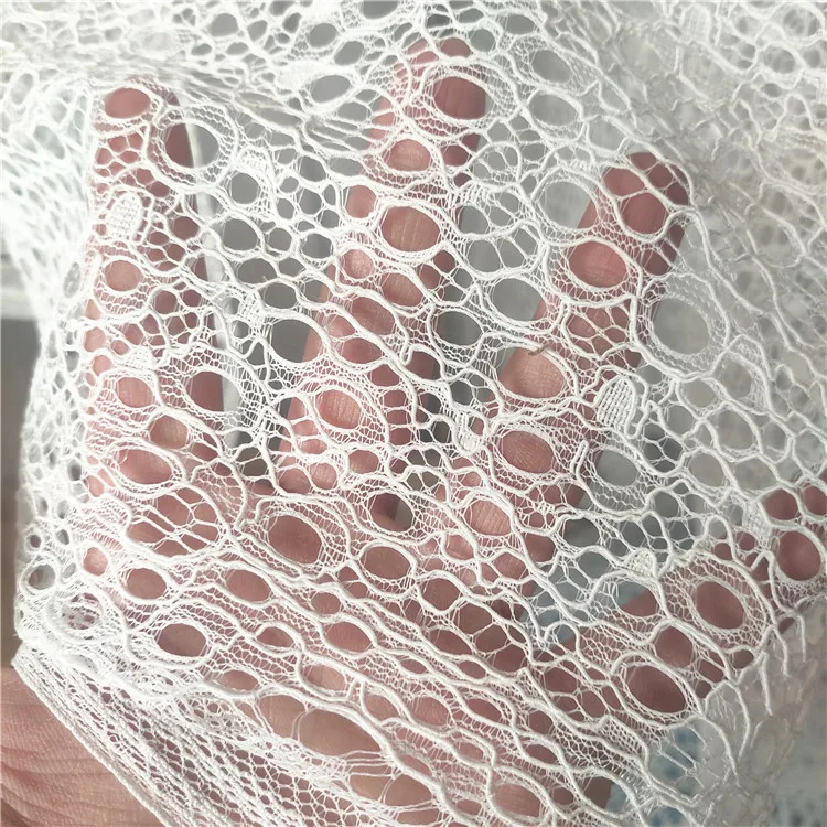 

one meter white gauze fabric Bone line fishing net hollowed out sewing Women's fun net clothing accessories DIY skirt tela