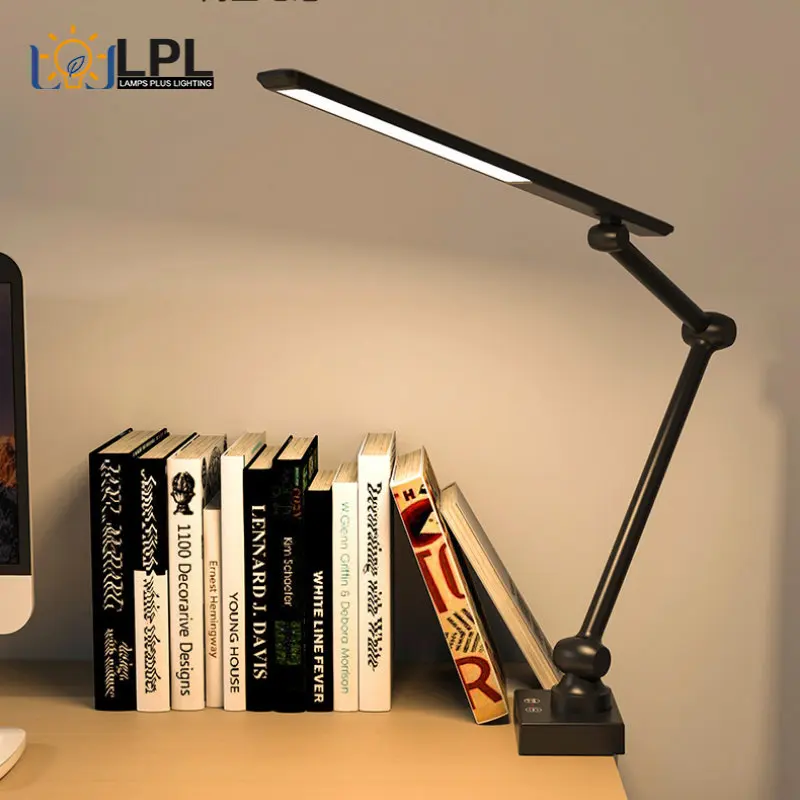 

New LED Folding Metal Desk Lamp Clip on Light Clamp Long Arm Dimming Table Lamp for Living Room Reading Office Computer