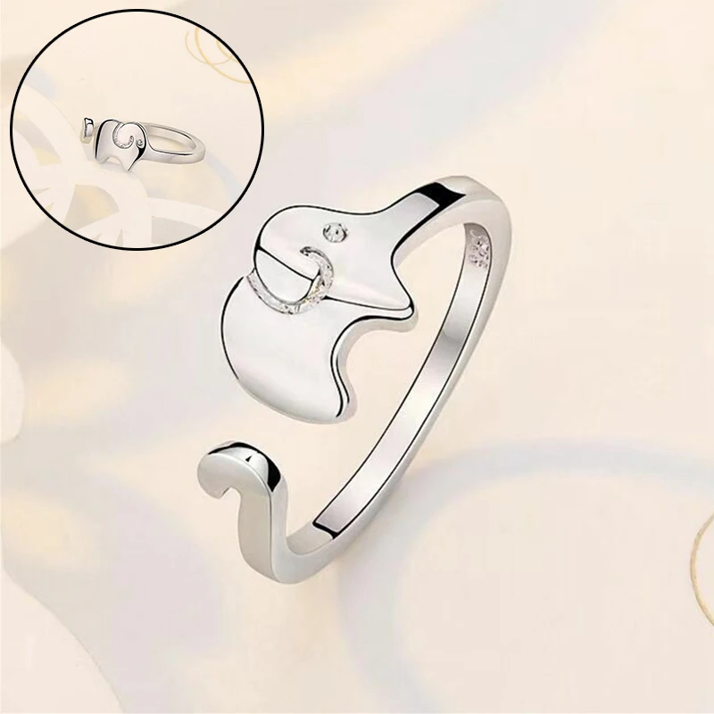 

Adjustable Ring Cute Elephant Gift UK Women Girls Sterling Silver Jewellery