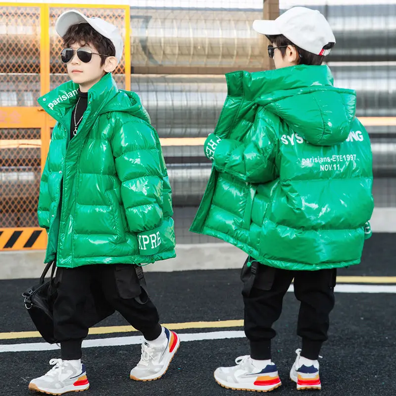 

Boys' fried street down jacket white duck down children's winter Korean thickened wash free jacket