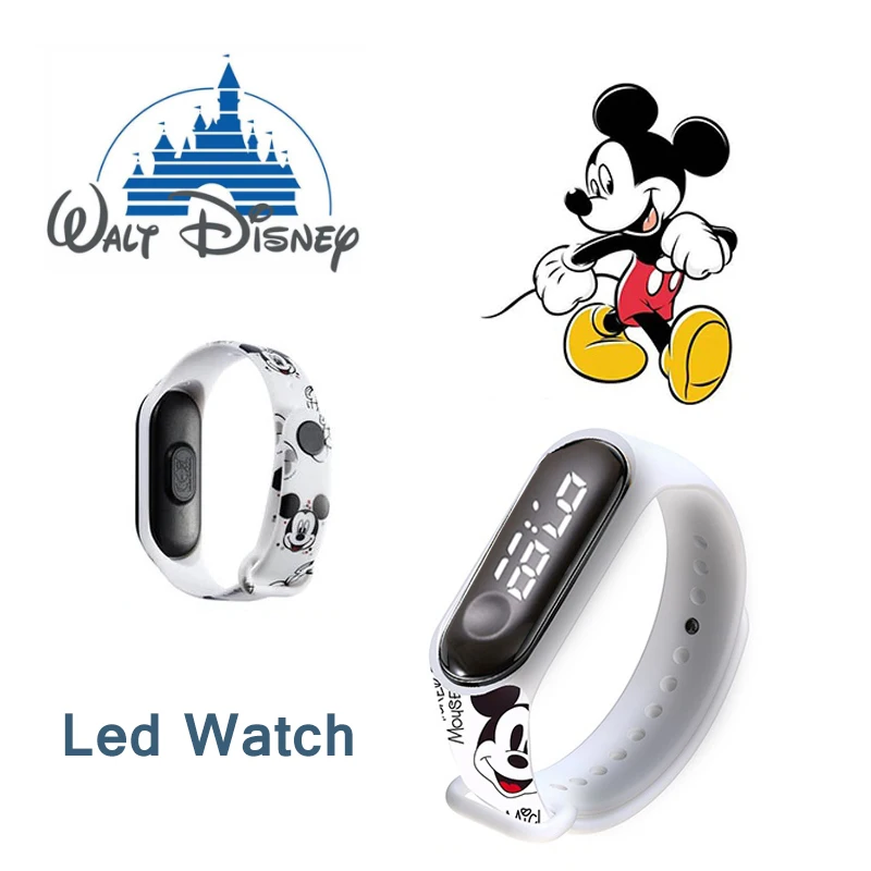 

Disney Boys Girls Electronic Watch Cartoon Mickey Mouse Digital Electronic Waterproof LED Watch Children's Toys Birthday Gift