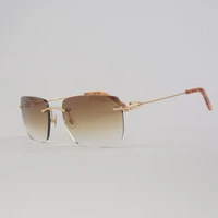 vintage rimless square sunglasses men metal frame glasses women eyeglasses shades oculos gafas for driving outdoor 011b