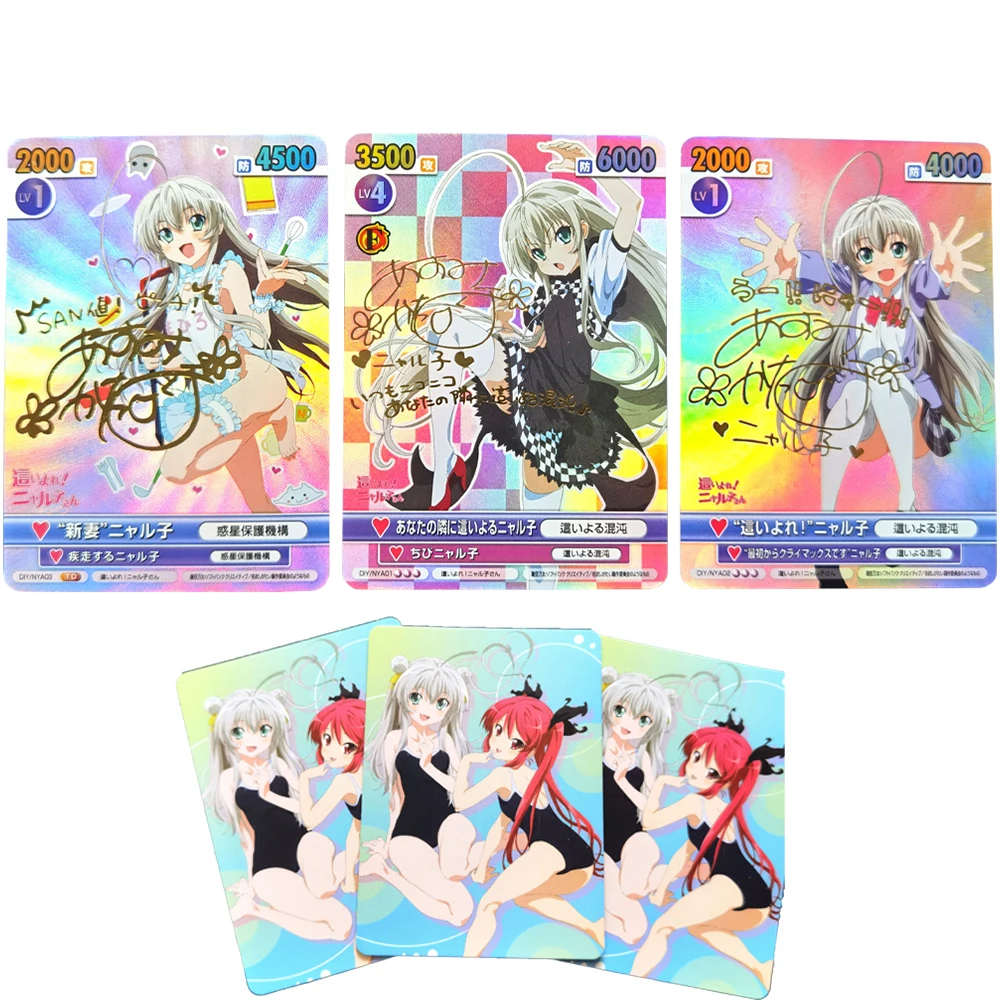 

3Pcs/set Nyaruko Animation Collection Card Gilding Folding Glossy Flash Card Kawaii Girl Card Anime Peripheral Gift Toys 63*88mm