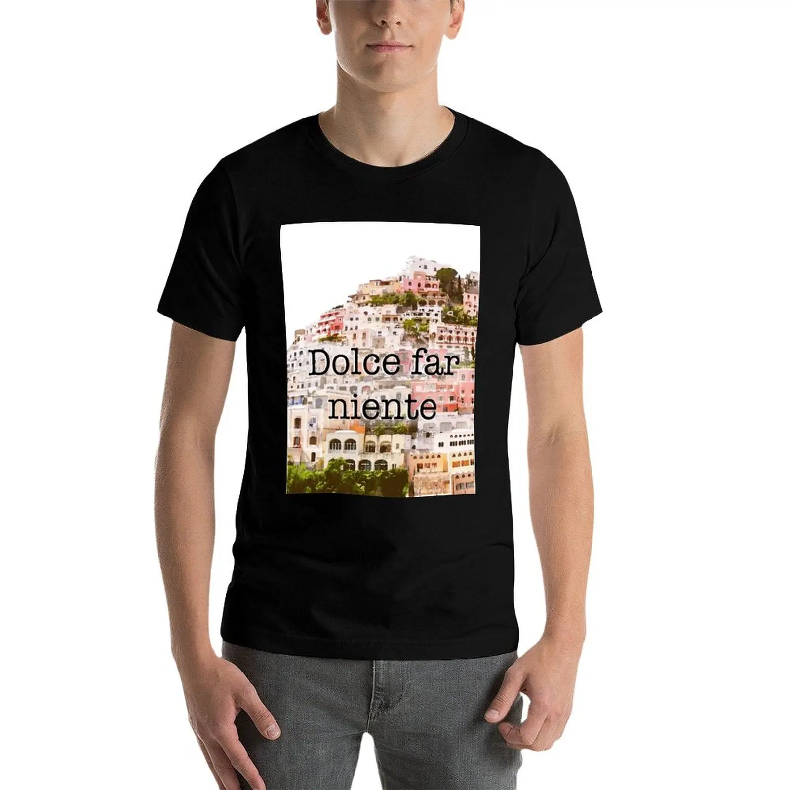 Dolce Far Address Place in Beautiful Positano :) Футболка тяжелого веса винтажная футболка мужская