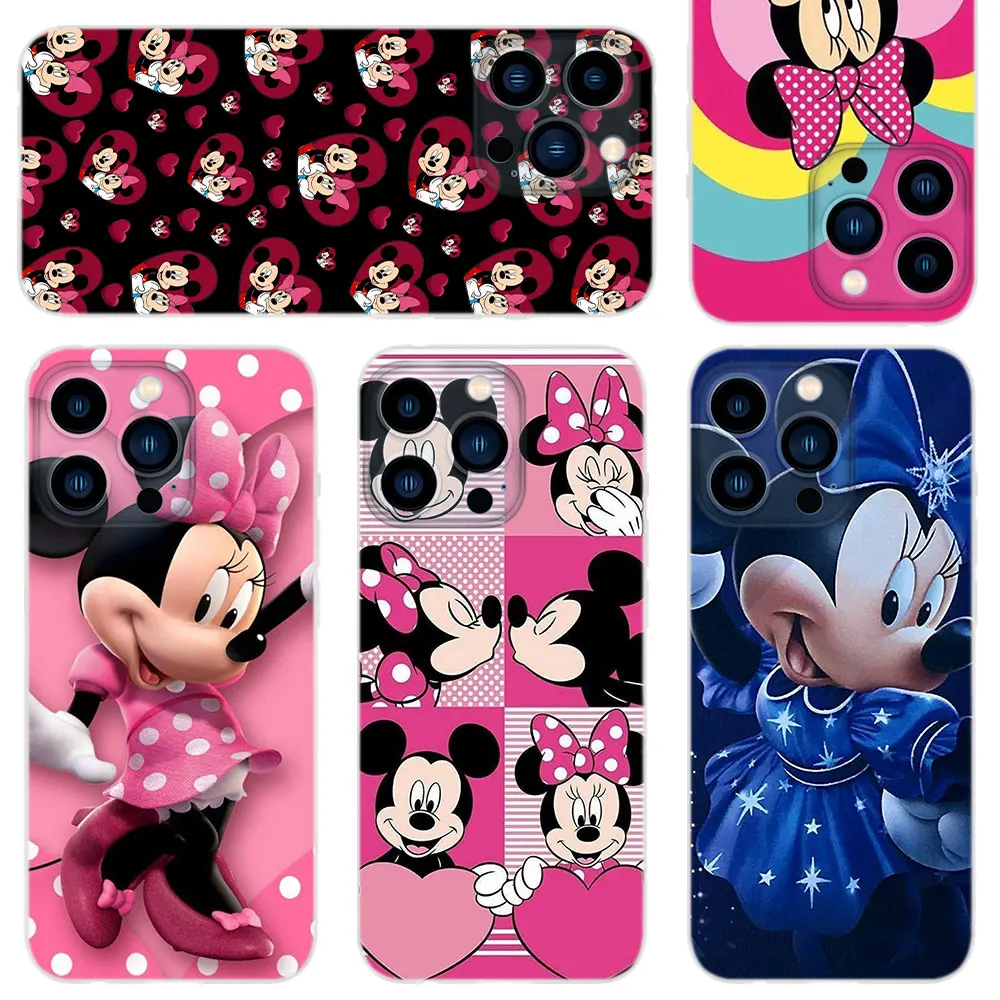 

Disney Minnie Mouse Silicone Soft Coque Shell Case For Apple iPhone 13 12 11 Pro X XS Max XR 6 6S 7 8 Plus Mini SE 2020