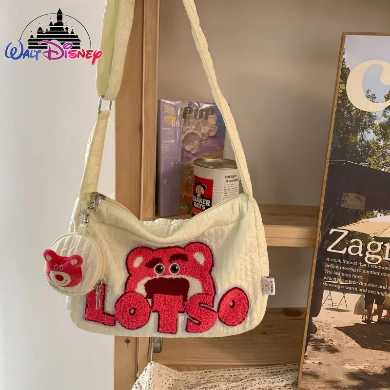 Disney Strawberry Bear New Women's Shoulder Body Bag Cartoon Cartoon Fashion 2 Pieces of Women's Bags Large Capacity Tot Bag