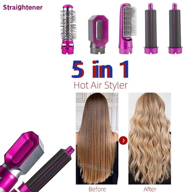 

Фен для волос 5 в 1 электрическая расческа для волос выпрямитель с отрицательными ионами щетка для выпрямления фен расческа для завивки пало...