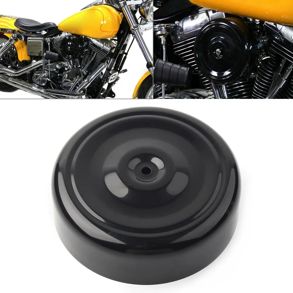 

7" Bobbed Style Motorbike Air Cleaner Cover Plain Black for Harley Touring Softail Dyna FXST FLST FXD 2000-2017