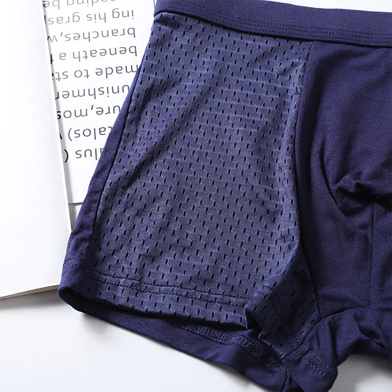 Male Panties Modal Men's Underwear Boxers Breathable Man Ice Silk Sexy U Convex Boxer Solid Underpants Comfortable Mesh Shorts