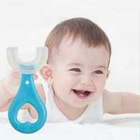 soft fur food grade material for home toothbrush 360 degree teeth clean children baby u shape for home