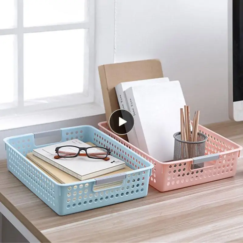 

Home Use Food Storage Basket Save Space Table Storage Box Blue/white/pink/green Multifunctional Storage Basket Foldable Pp