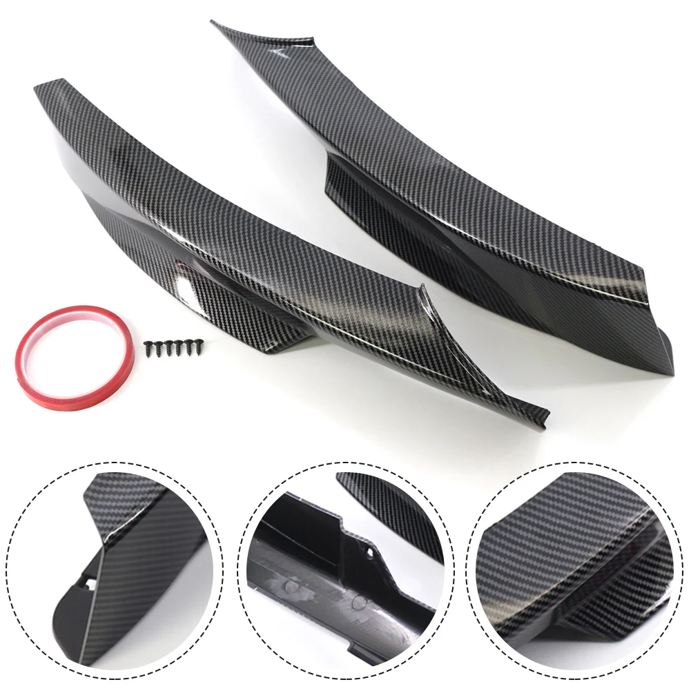 Carbon Color Front Bumper Side Splitter Spoiler Lip Covers For BMW 3 Series E90 M-Tech LCI 09-2012 Auto Parts