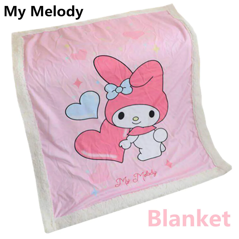 

Летнее одеяло Cinnamorol My Melody Space, одеяло Kuromi, одеяло для кондиционера, аниме Kawaii Sanrio, двойное одеяло, коралловый флис