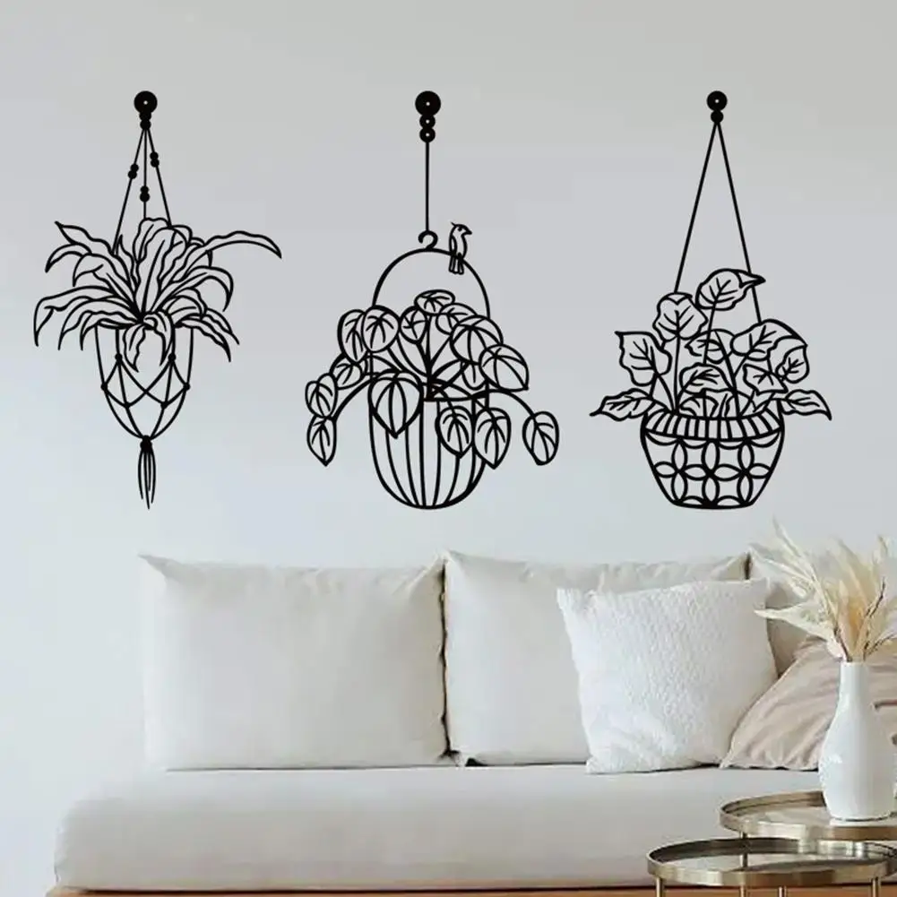 

NEW 3pcs Metal Flowers Wall Decor Art Minimalism Wall Sculpture For Living Room Bathroom Bedroom Kitchen