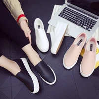 new black loafers womens vulcanize shoes platform summer leather shoes slip on women flats ladies casual shoes zapato mujer