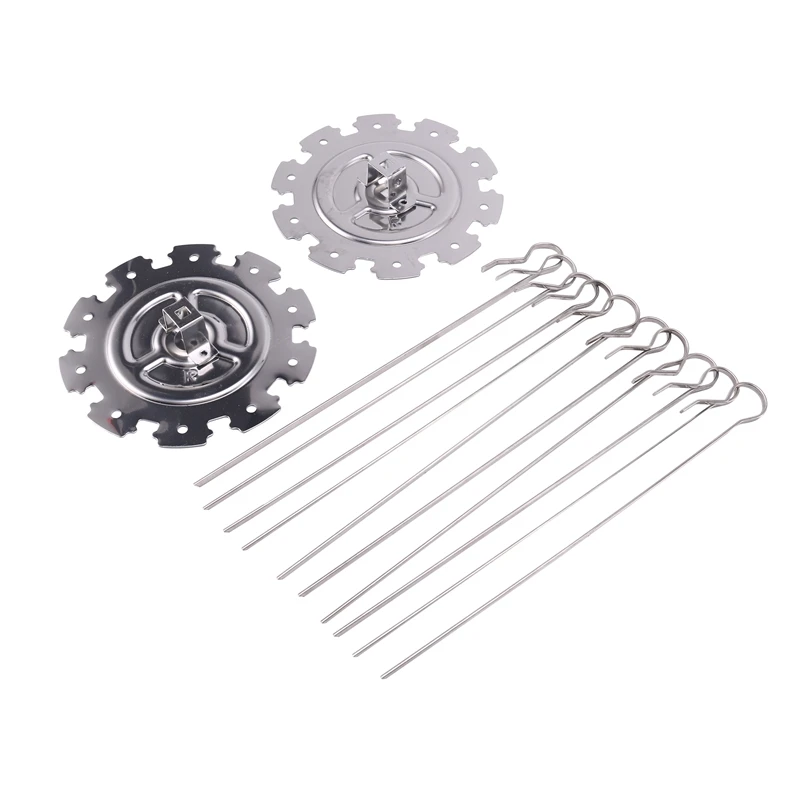 

Kitchen Barbecue Air Fryer Accessories 304 Kebab Cage Electric Oven Stainless Steel Skewers Cage Roast Fork Grill Brush