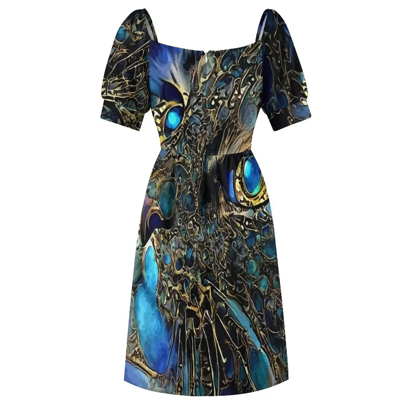 Кошачья драгоценность - кошка чат картины Леа Роша Платье без рукавов для