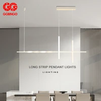 ggbingo modern led chandeliers dining room table lines ceiling lamps creative counter long strip indoor lighting pendant lights