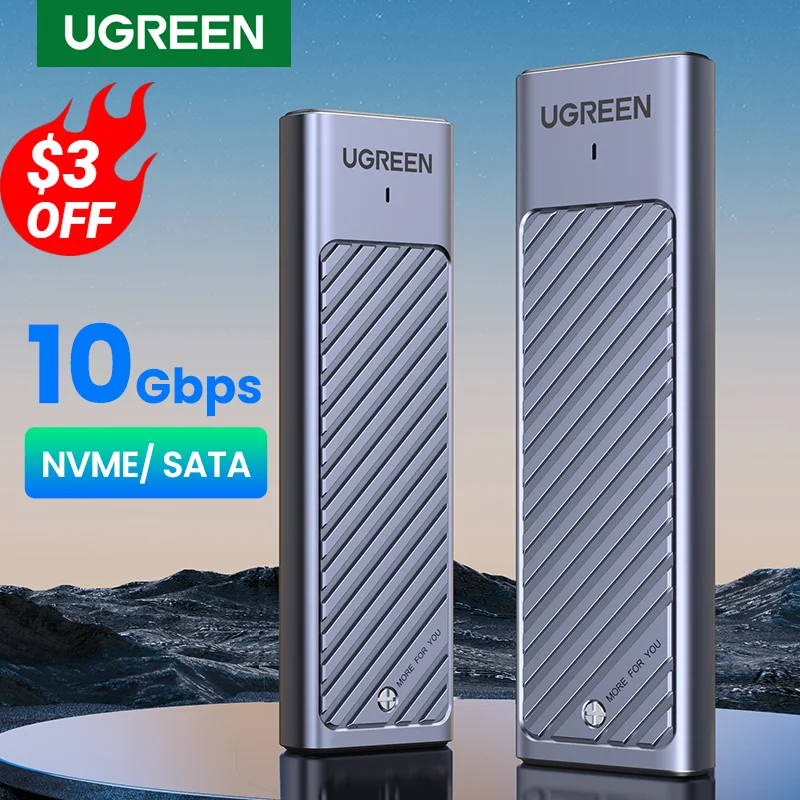 UGREEN M.2 NVMe SATA SSD адаптер корпуса 10 Гбит/с USB 3 2 Gen2 C внешний корпус поддерживает